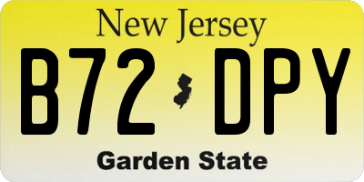NJ license plate B72DPY