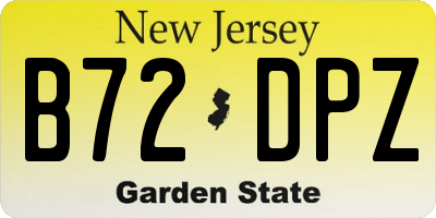 NJ license plate B72DPZ