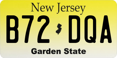NJ license plate B72DQA