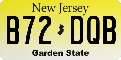 NJ license plate B72DQB