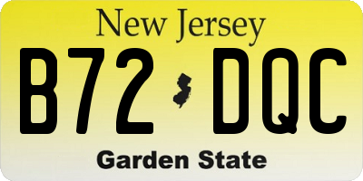 NJ license plate B72DQC