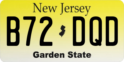 NJ license plate B72DQD