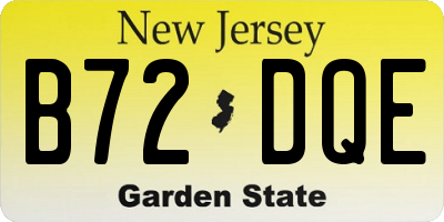 NJ license plate B72DQE