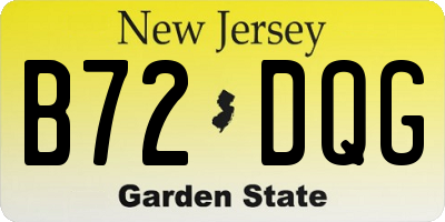 NJ license plate B72DQG