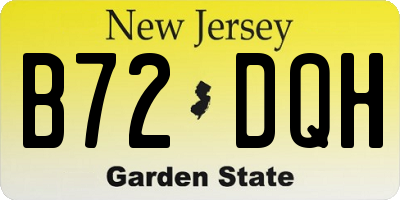 NJ license plate B72DQH