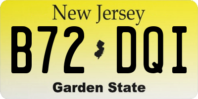 NJ license plate B72DQI