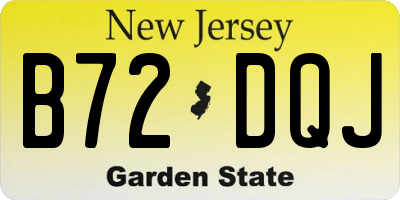 NJ license plate B72DQJ