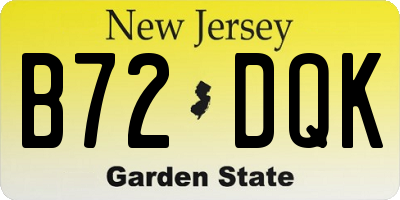 NJ license plate B72DQK