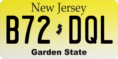 NJ license plate B72DQL