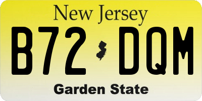 NJ license plate B72DQM