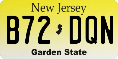 NJ license plate B72DQN