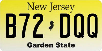 NJ license plate B72DQQ