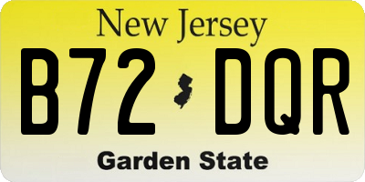 NJ license plate B72DQR