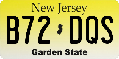 NJ license plate B72DQS