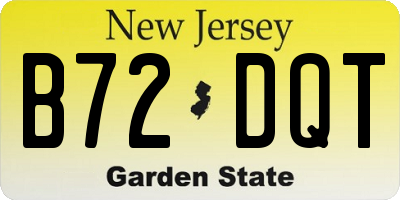 NJ license plate B72DQT