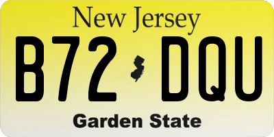 NJ license plate B72DQU
