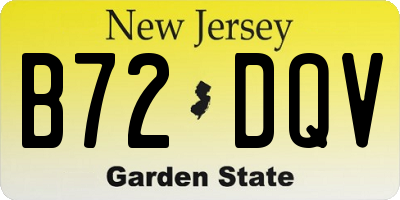 NJ license plate B72DQV