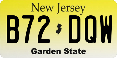 NJ license plate B72DQW