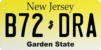 NJ license plate B72DRA