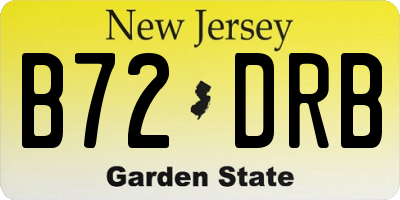 NJ license plate B72DRB