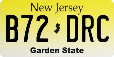 NJ license plate B72DRC