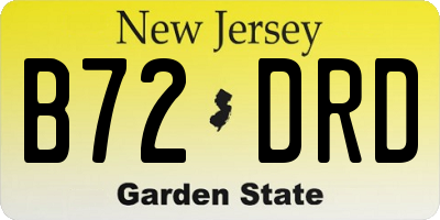 NJ license plate B72DRD