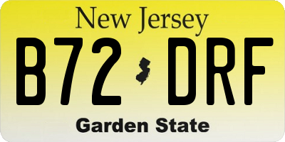 NJ license plate B72DRF