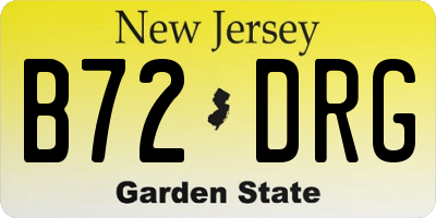 NJ license plate B72DRG