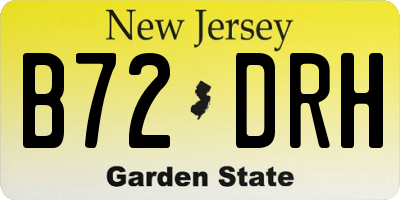 NJ license plate B72DRH