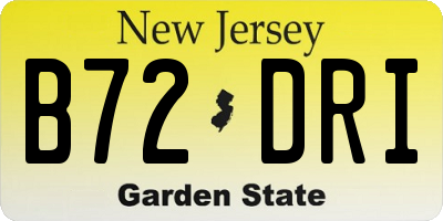 NJ license plate B72DRI