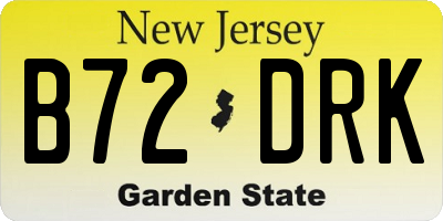 NJ license plate B72DRK