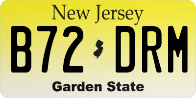NJ license plate B72DRM