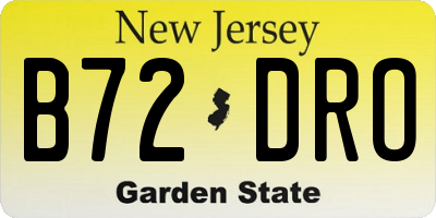 NJ license plate B72DRO