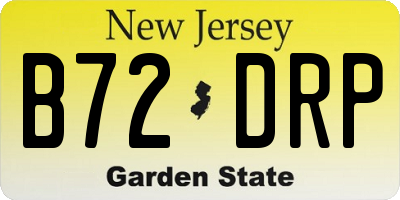 NJ license plate B72DRP