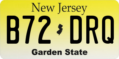 NJ license plate B72DRQ