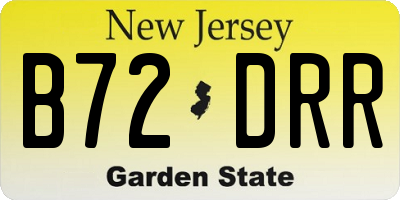 NJ license plate B72DRR