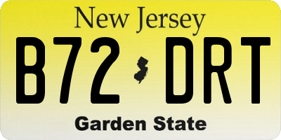 NJ license plate B72DRT