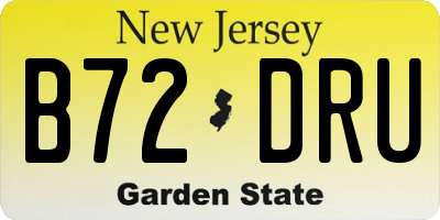 NJ license plate B72DRU