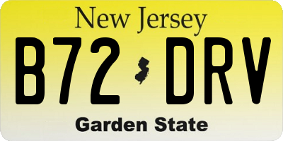 NJ license plate B72DRV