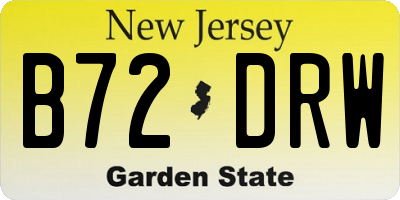 NJ license plate B72DRW