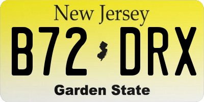 NJ license plate B72DRX