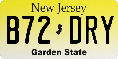 NJ license plate B72DRY
