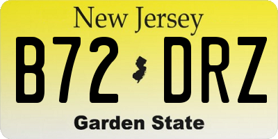 NJ license plate B72DRZ
