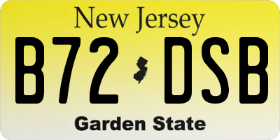 NJ license plate B72DSB