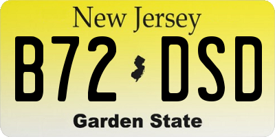 NJ license plate B72DSD