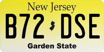 NJ license plate B72DSE