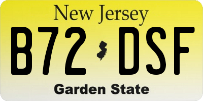 NJ license plate B72DSF