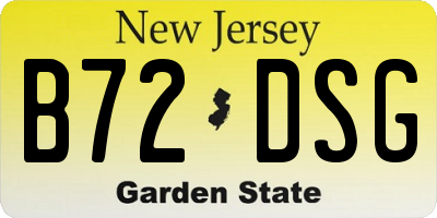 NJ license plate B72DSG