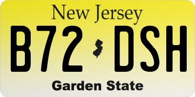 NJ license plate B72DSH