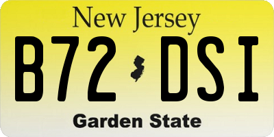 NJ license plate B72DSI